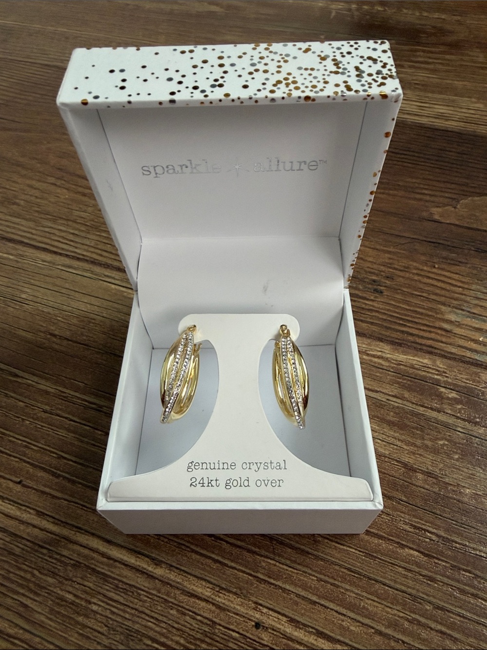 Gold Crystal Hoop Earrings